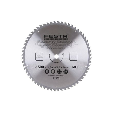 FESTA Sägeblatt für Holz 500 x 30 x 3,0 mm / 60T