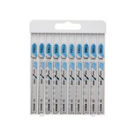 BOSCH Decoupage-Sägeblatt-Set 10-teilig T-Klemme für Metall