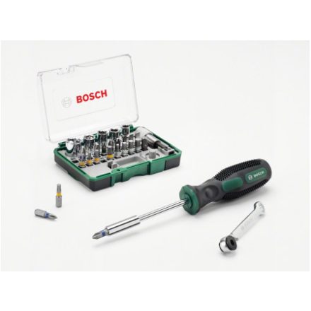 BOSCH Ratschen-Bit- und Steckschlüsselsatz 27-teilig + Schraubendreher