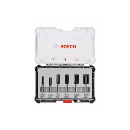 BOSCH Nutfräser-Set Klemmung: 6 mm, 6 Stück