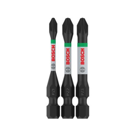 BOSCH PRO Impact-Bitset 3-teilig PZ1 / PZ2 / PZ3 x 55 mm 1/4" Hex