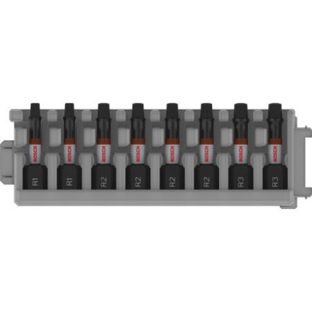 BOSCH PRO Impact Bit-Spitzen Set 8-teilig R1 - R3 x 25 mm Robertson 1/4" Hex