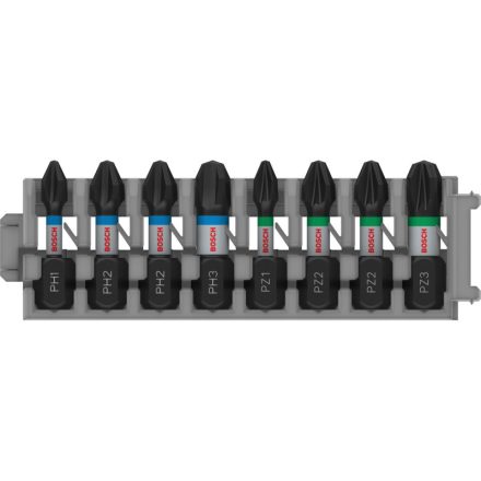 BOSCH PRO Bitsatz 8-teilig 25 mm (PH1, PH2 x 3, PH3, PZ2 x 2, PZ3) Pick & Click