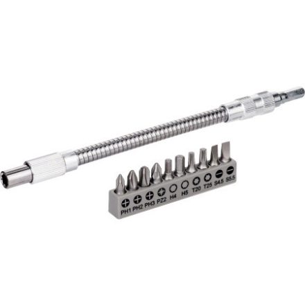 BOSCH Bitspitzen-Satz 11-teilig mit flexibler Metallverlängerung 200 mm