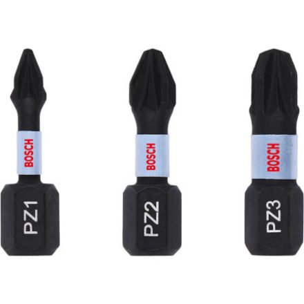 BOSCH Bitspitzen-Set 3-teilig PZ1 / PZ2 / PZ3 x 25 mm Impact Control