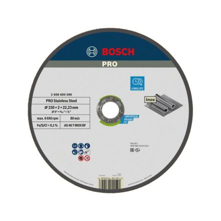 BOSCH PRO Trennscheibe Inox 230 x 2,0 x 22,2 mm AS 46 T INOX BF (oSa)
