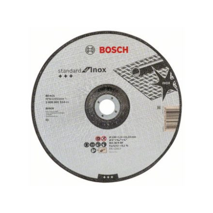 BOSCH Trennscheibe für Metall 230 x 1,9 x 22,2 mm Standard for Inox gebogen WA 36 R BF