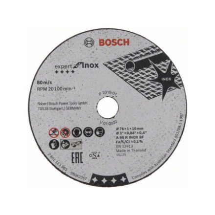 BOSCH Trennscheibe für Metall 76 x 1,0 x 10 mm gerade Expert für Inox (5 Stück)