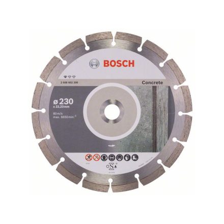 BOSCH Diamanttrennscheibe 230 x 2,3 x 10 x 22,2 mm segmentiert Standard für Beton