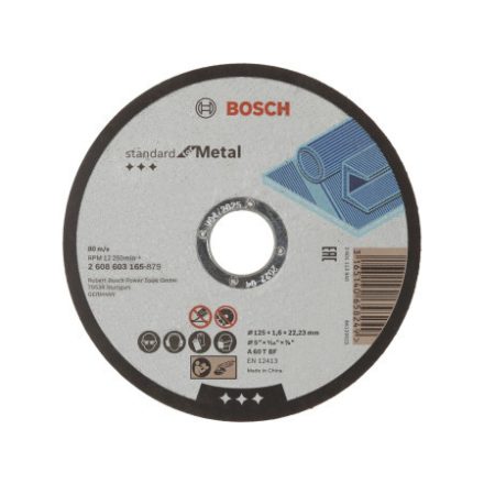 BOSCH Trennscheibe für Metall 125 x 1,6 x 22,2 mm Standard for Metal A 60 T BF