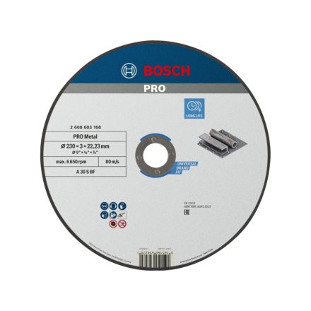 BOSCH PRO Trennscheibe für Metall 230 x 3,0 x 22,2 mm A 30 S BF