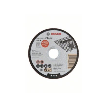 BOSCH Trennscheibe für Metall 115 x 1,0 x 22,2 mm Inox gerade WA 60 T BF Rapido