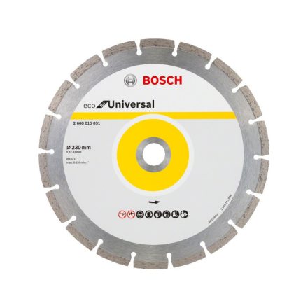 BOSCH Diamant-Trennscheibe 230 x 2,6 x 7,0 x 22,2 mm segmentiert ECO für Universal
