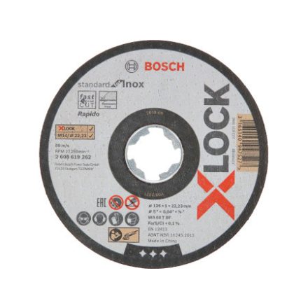 BOSCH Trennscheibe für Metall 125 x 1,0 x 22,2 mm Edelstahl geradlinig WA 60 T BF X-LOCK