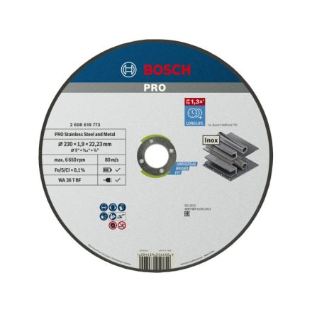 BOSCH PRO Trennscheibe für Inox/Metall 230 x 1,9 x 22,2 mm  WA 36T BF