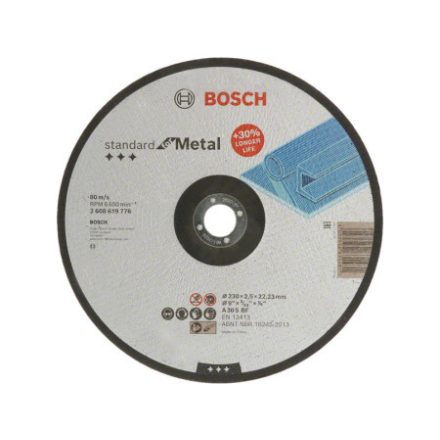 BOSCH Trennscheibe für Metall 230 x 2,5 x 22,2 mm gebogen Standard for Metal A 30 S BF