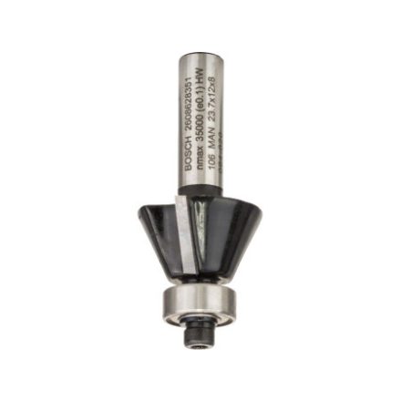 BOSCH Hartmetall-Kegelstirn-/Bündigfräser mit Kugellager 23,7 x 5,5 x 12 x 54 x 8 mm / 25°