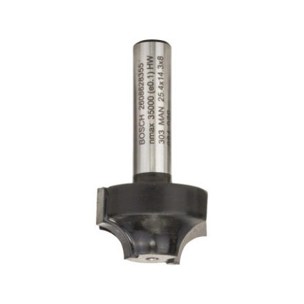 BOSCH Hartmetall-"E"-Profilfräser mit Kugellager 25,4 (r=6,3 mm) x 14 x 46 x 8 mm