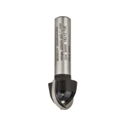 BOSCH Hartmetall-Hohlkehlfräser 16,0 (r=8 mm) x 12,4 x 45 x 8 mm