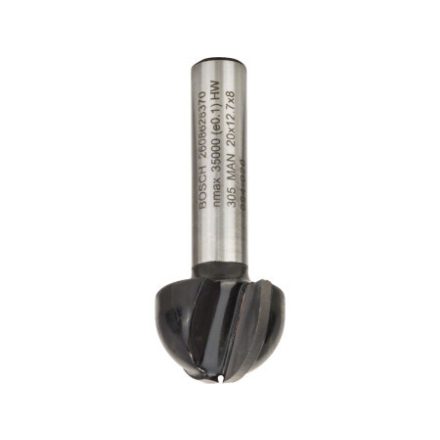 BOSCH Hartmetall-Hohlkehlfräser 20,0 (r=10 mm) x 12,4 x 46 x 8 mm