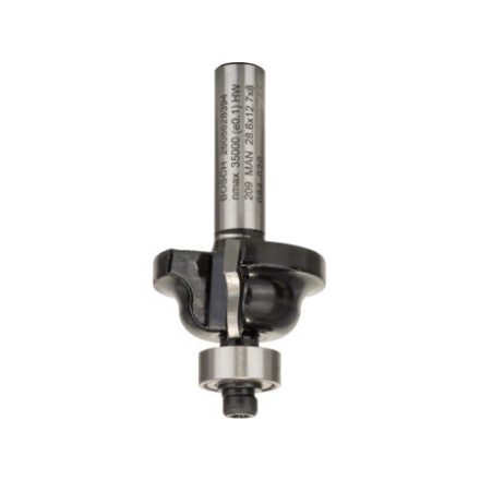BOSCH Hartmetall "B" Profilfräser mit Kugellager 28,6 (r=4 mm) x 8 x 12,4 x 54 x 8 mm