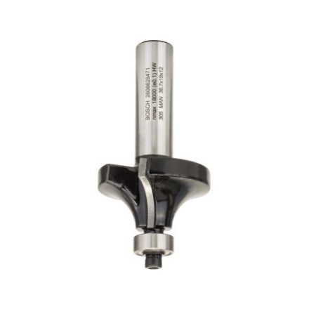 BOSCH Hartmetall-Abrundfräser mit Kugellager 36,7 (r=12 mm) x 19 x 70 x 12 mm