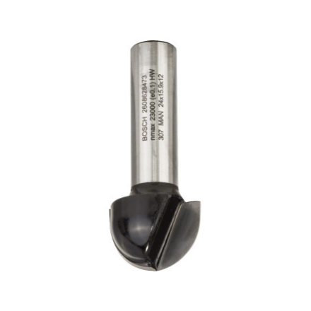 BOSCH Hartmetall Hohlkehlfräser 24,0 (r=12 mm) x 15,9 x 57 x 12 mm