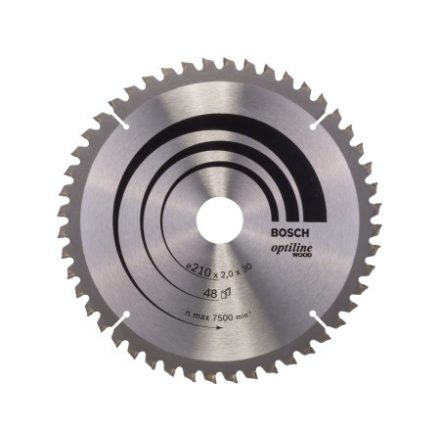 BOSCH Sägeblatt für Holz 210 x 30 x 2,0 mm / 48T Optiline Wood ATB / N