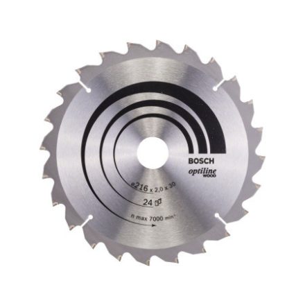 BOSCH Sägeblatt für Holz 216 x 30 x 2,0 mm / 24T Optiline Wood ATB / N