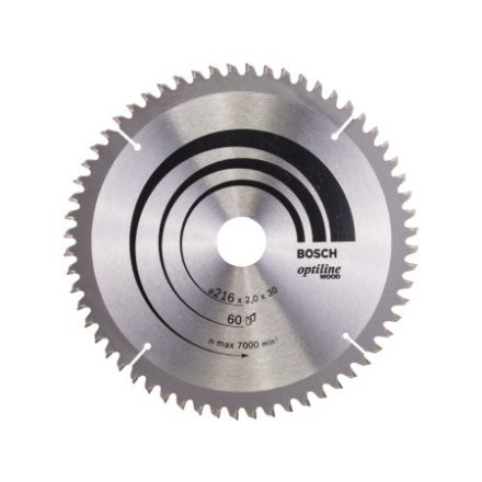 BOSCH Sägeblatt für Holz 216 x 30 x 2,0 mm / 60T Optiline Wood ATB / N