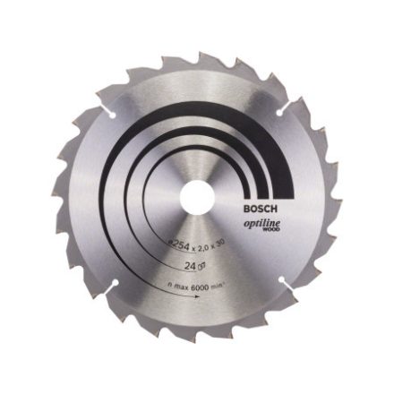 BOSCH Sägeblatt für Holz 254 x 30 x 2,0 mm / 24T Optiline Wood ATB / N