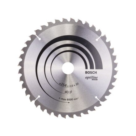BOSCH Sägeblatt für Holz 254 x 30 x 2,0 mm / 40T Optiline Wood ATB / N