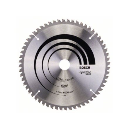 BOSCH Sägeblatt für Holz 254 x 30 x 2,0 mm / 60T Optiline Wood ATB