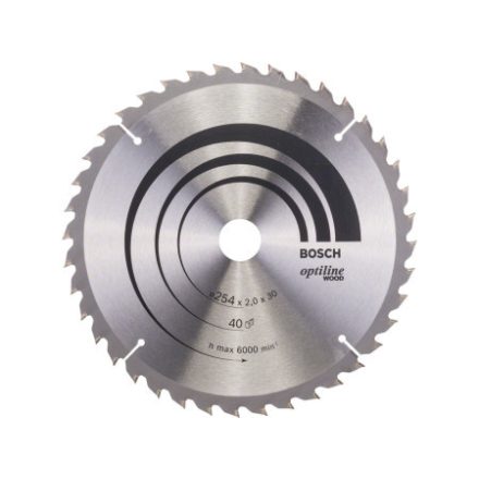 BOSCH Sägeblatt für Holz 254 x 30 x 2,0 mm / 40T Optiline Wood ATB