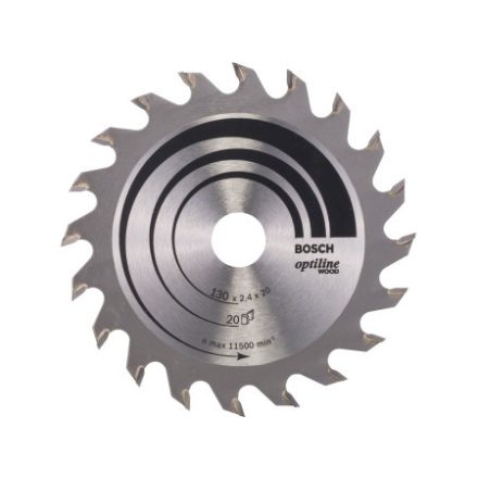BOSCH Sägeblatt für Holz 130 x 20/16 x 2,4 mm / 20T Optiline Wood ATB