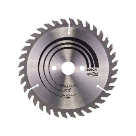 BOSCH Sägeblatt für Holz 150 x 20/16 x 2,4 mm / 36T Optiline Wood ATB