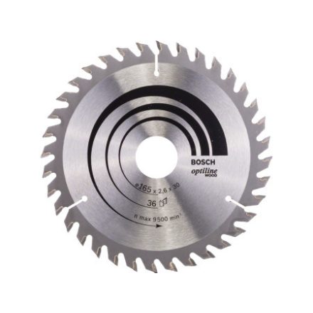 BOSCH Sägeblatt für Holz 165 x 30/20 x 2,6 mm / 36T Optiline Wood ATB