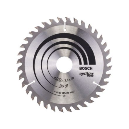 BOSCH Sägeblatt für Holz 180 x 30/20 x 2,6 mm / 36T Optiline Wood ATB