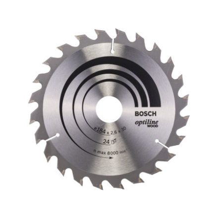 BOSCH Sägeblatt für Holz 184 x 30 x 2,6 mm / 24T Optiline Wood ATB