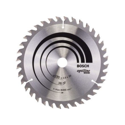 BOSCH Sägeblatt für Holz 190 x 20/16 x 2,6 mm / 36T Optiline Wood ATB