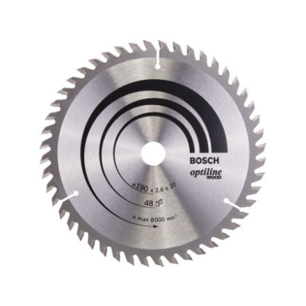 BOSCH Sägeblatt für Holz 190 x 20/16 x 2,6 mm / 48T Optiline Wood ATB