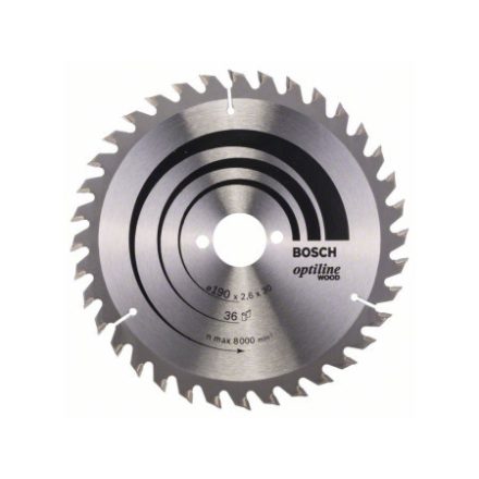 BOSCH Sägeblatt für Holz 190 x 30 x 2,6 mm / 36T Optiline Wood ATB