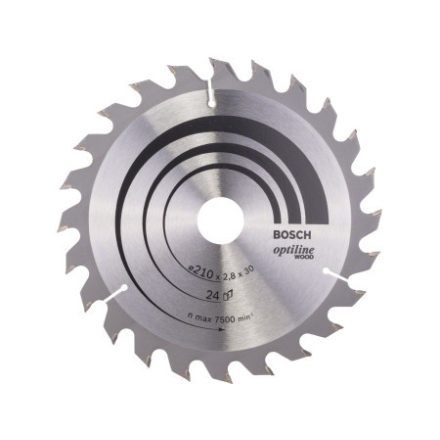 BOSCH Sägeblatt für Holz 210 x 30 x 2,8 mm / 24T Optiline Holz ATB