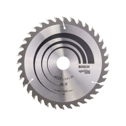 BOSCH Sägeblatt für Holz 210 x 30 x 2,8 mm / 36T Optiline Wood ATB