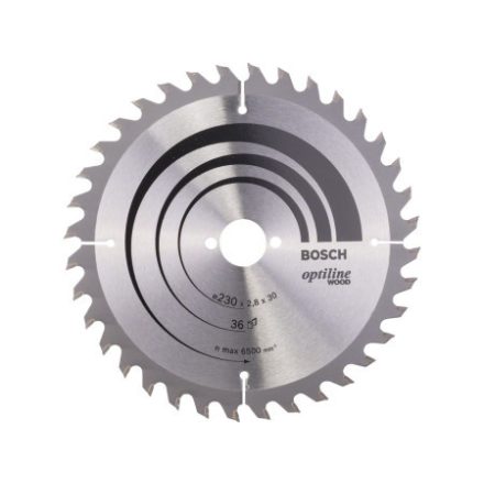 BOSCH Sägeblatt für Holz 230 x 30 x 2,8 mm / 36T Optiline Wood ATB