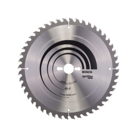 BOSCH Sägeblatt für Holz 300 x 30 x 3,2 mm / 48T Optiline Wood ATB / UW
