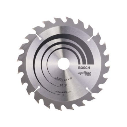 BOSCH Sägeblatt für Holz 235 x 30/25 x 2,8 mm / 24T Optiline Wood ATB