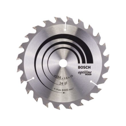 BOSCH Sägeblatt für Holz 184 x 16 x 2,6 mm / 24T Optiline Wood ATB