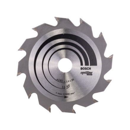 BOSCH Sägeblatt für Holz 140 x 20/12,7 x 2,4 mm / 12T Optiline Wood ATB