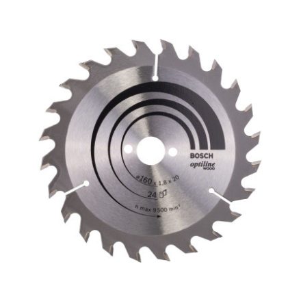 BOSCH Sägeblatt für Holz 160 x 20/16 x 1,8 mm / 24T Optiline Wood ATB